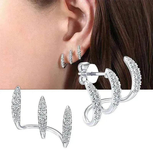 Earrings Diamond Inlaid Vibrato Cold Sense Design - www.Shopthatapp.com