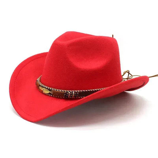 Ethnic Style Metal Feather Western Denim Top Hat Cowboy hat - www.Shopthatapp.com #