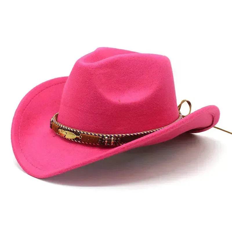 Ethnic Style Metal Feather Western Denim Top Hat Cowboy hat - www.Shopthatapp.com #