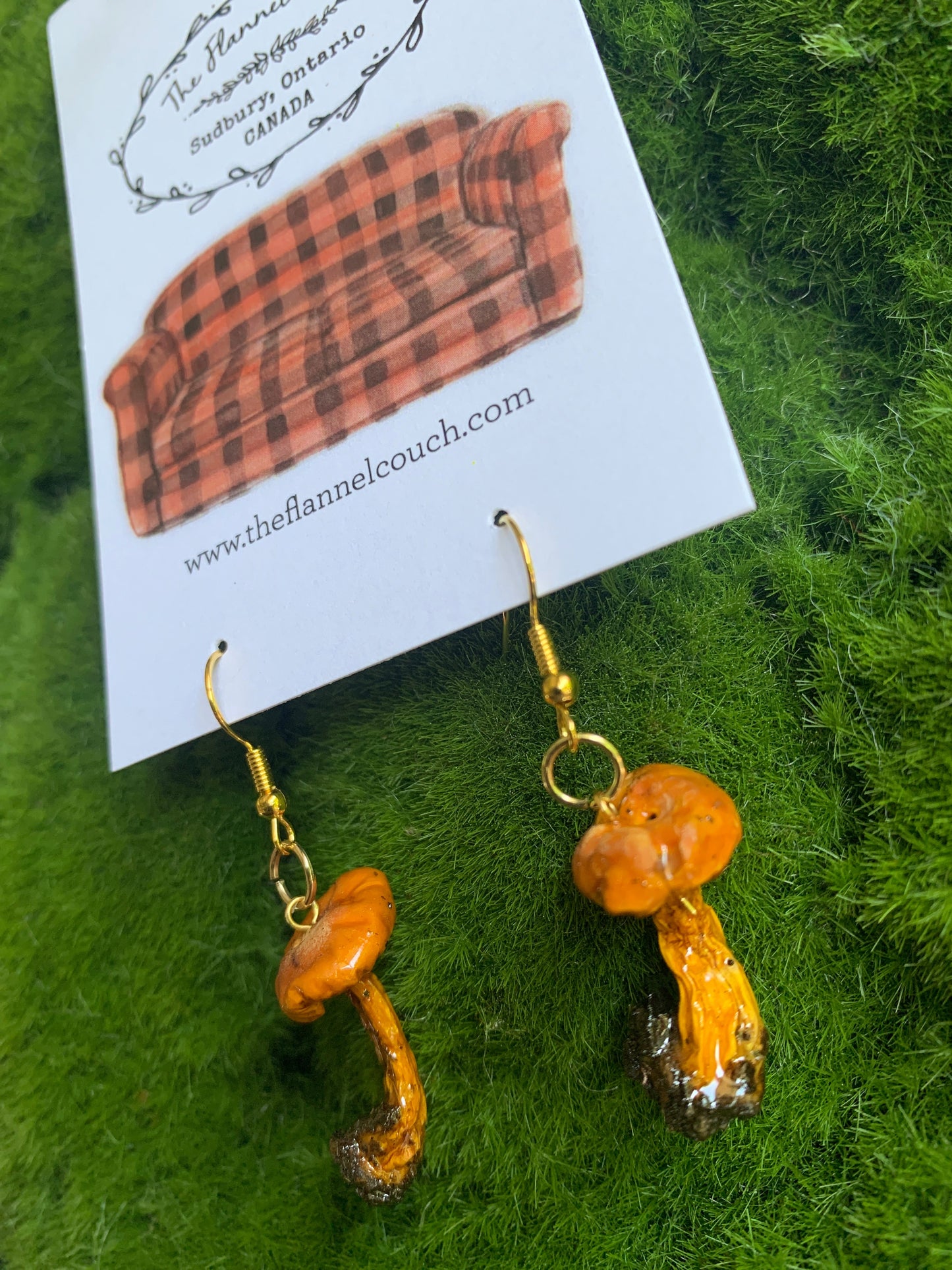 Boucles d'oreilles champignons sauvages de l'Ontario