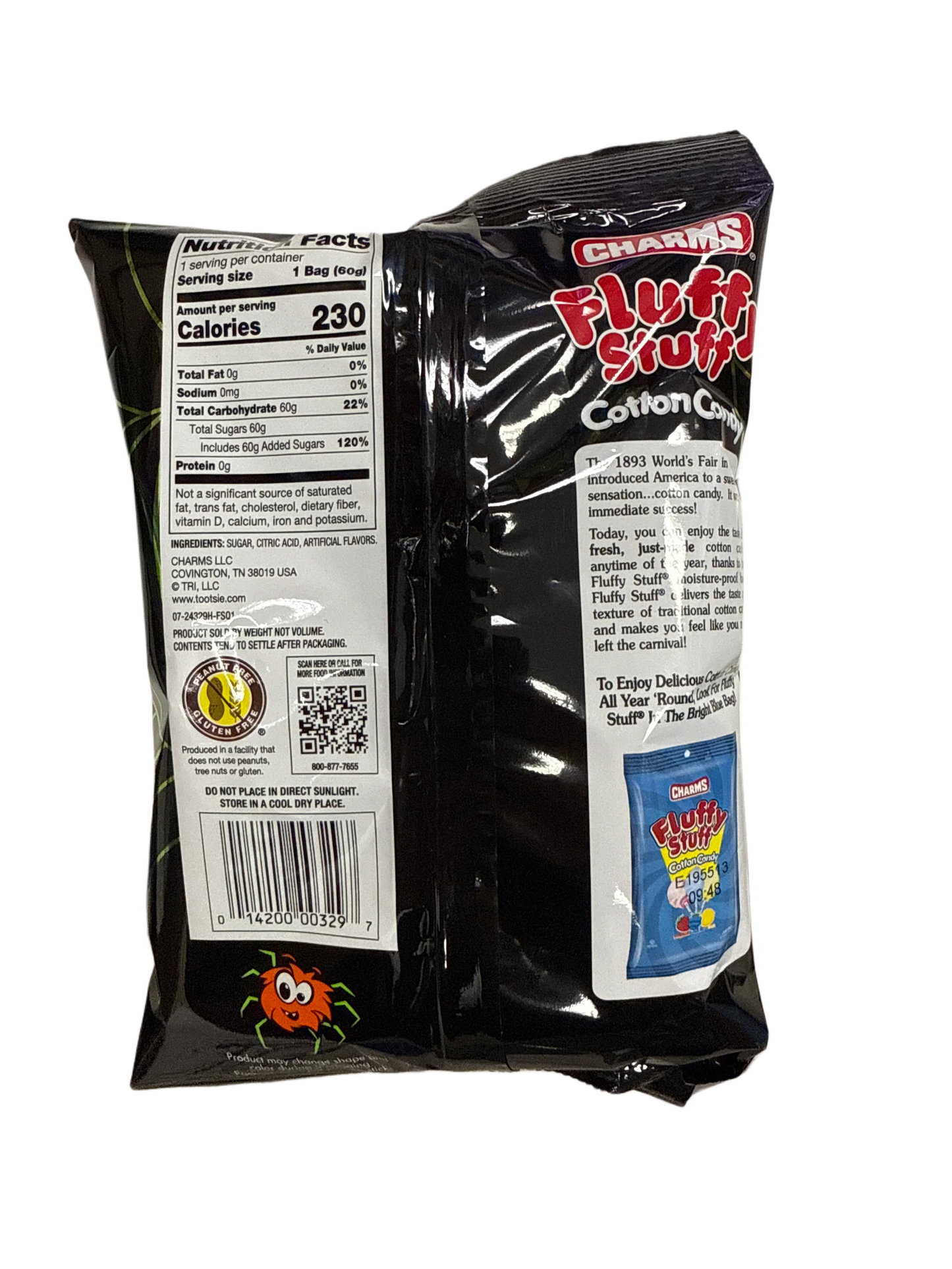 Charms Halloween Spiders Web Cotton Candy Sour Apple Flavour 60G - U.S Edition - www.Shopthatapp.com