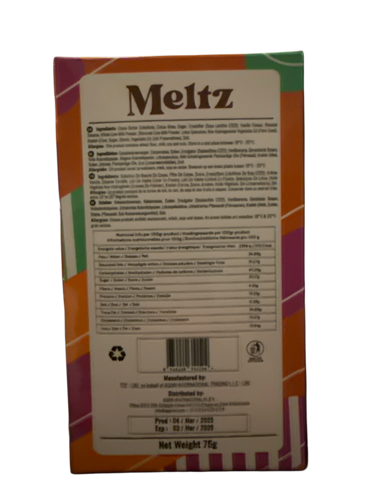 Meltz Dubai Chocolate Lotus Knafeh Flavour 75G - Dubai Edition - www.Shopthatapp.com
