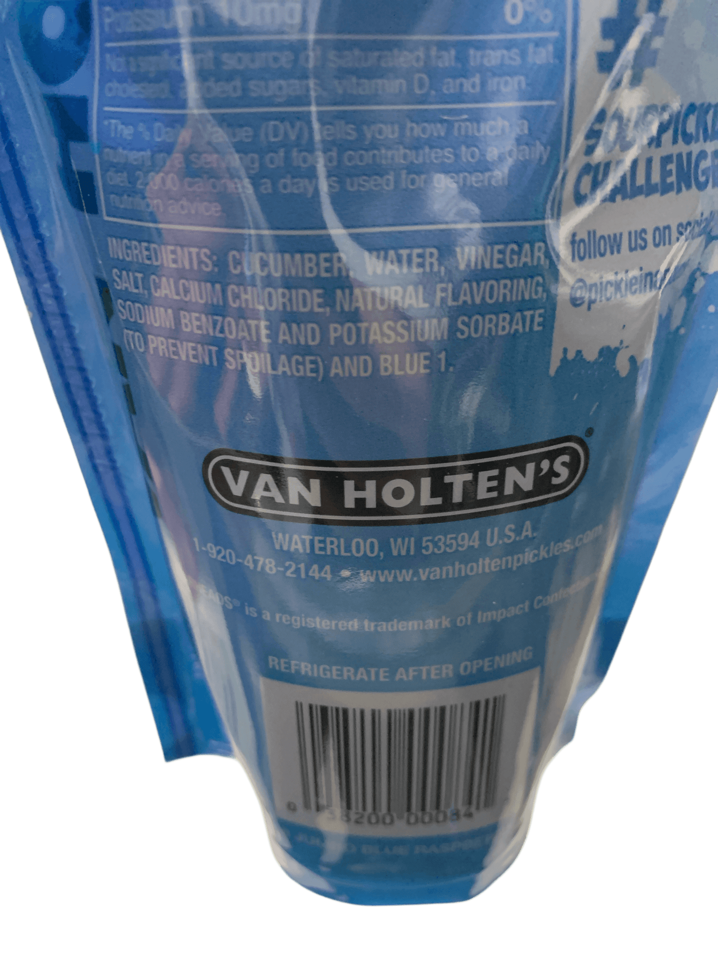 Van Holtens Extreme Sour Blue Raspberry Warheads Pickle - U.S Edition