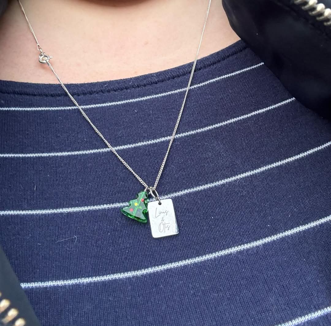 Collier petit rectangle imprimé à la demande
