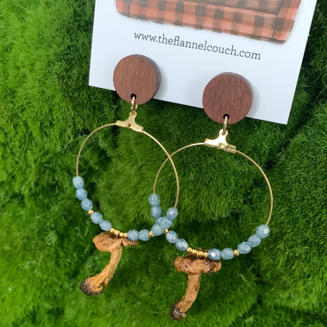 Boucles d'oreilles champignons sauvages de l'Ontario