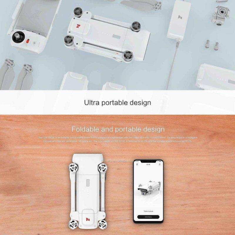 FIMI X8SE 2022 V2 Drone Camera Professional GPS 4K Foldable RC Quadcopter, 35-min Flight Time, 10km Video Transmission, Follow me, 3-Axis Gimbal (2 Batteries+Megaphone) 128GB TUTT - www.Shopthatapp.com #