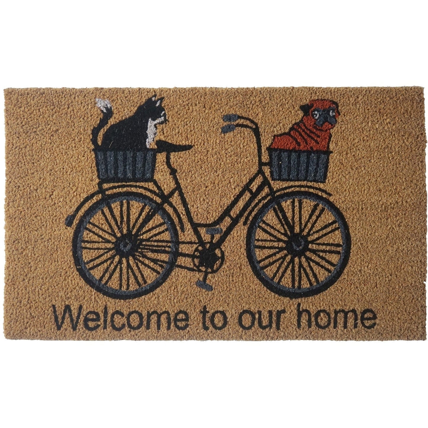 Bicycle Doormat, "Welcome to our home", 18x30in - www.Shopthatapp.com