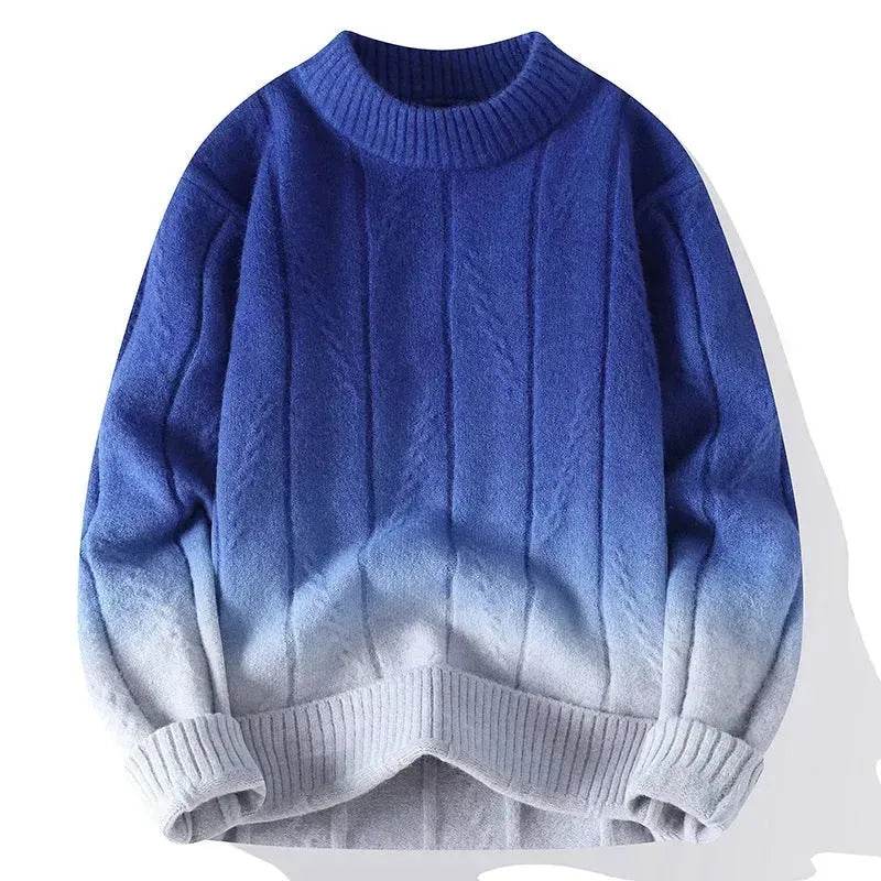 Fall Winter Gradient High-grade woolen Pullover Sweater for Men - www.Shopthatapp.com #