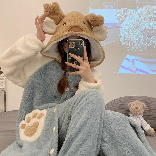 Fashion Pajamas For Women Thick Night-robe - www.Shopthatapp.com