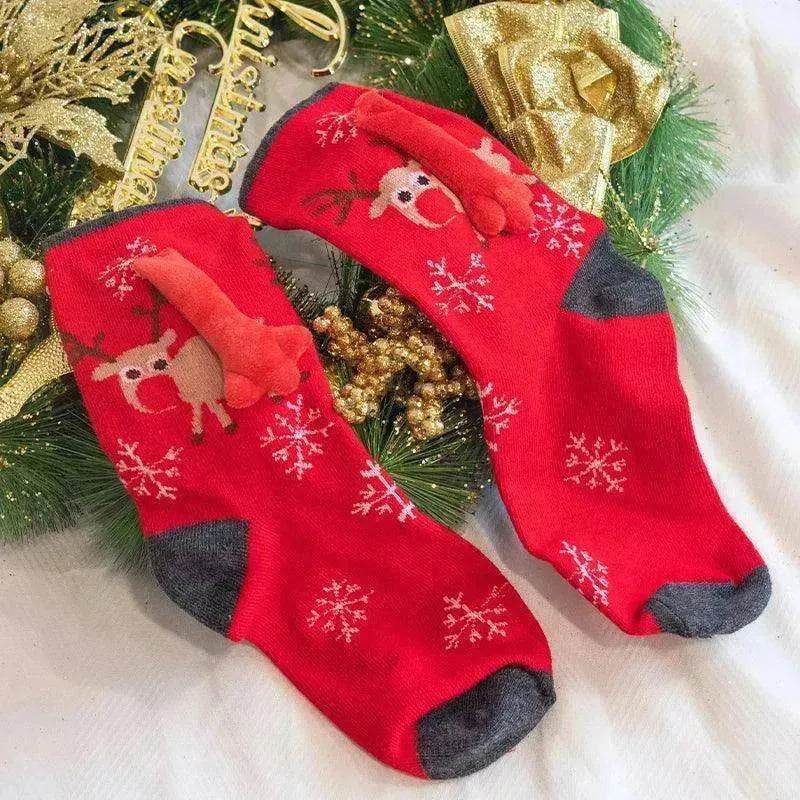 Fashion Simple Magnetic Christmas Socks For Men And Women - www.Shopthatapp.com