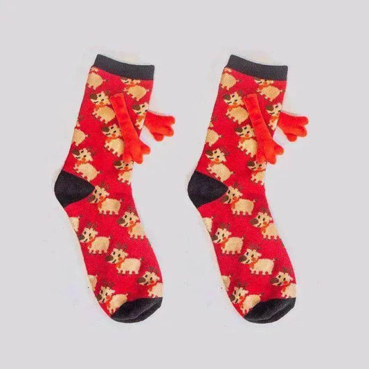 Fashion Simple Magnetic Christmas Socks For Men And Women - www.Shopthatapp.com
