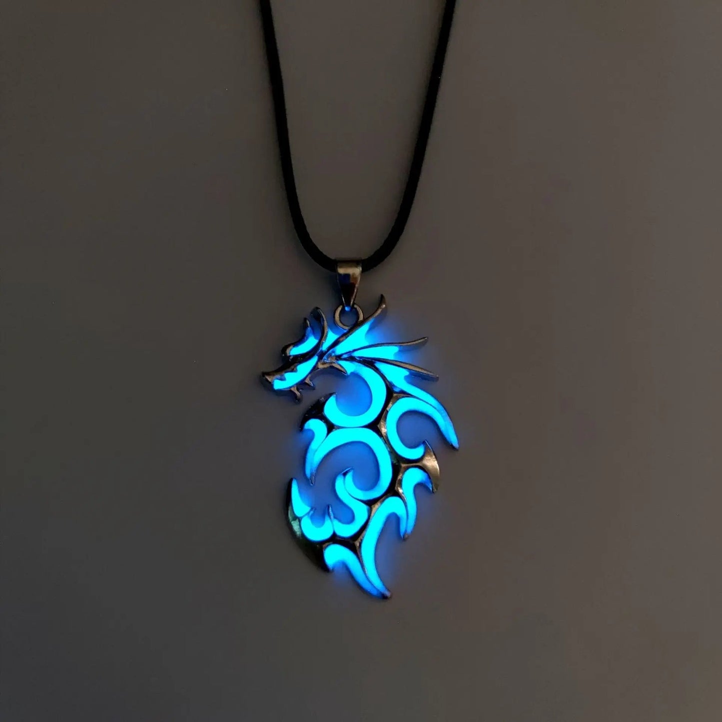 Fashion Trendy Men's Domineering Luminous Flame Dragon Necklace - www.Shopthatapp.com