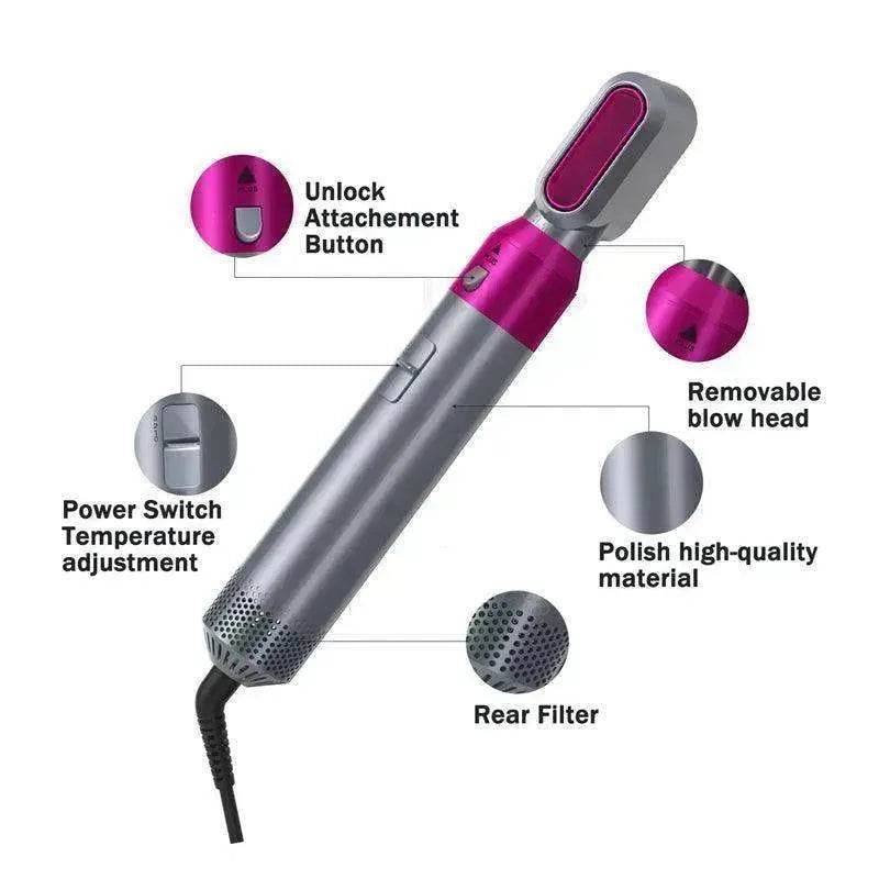 Five-in-one Hot Air Comb Automatic Hair Curler For Curling Or Straightening - www.Shopthatapp.com