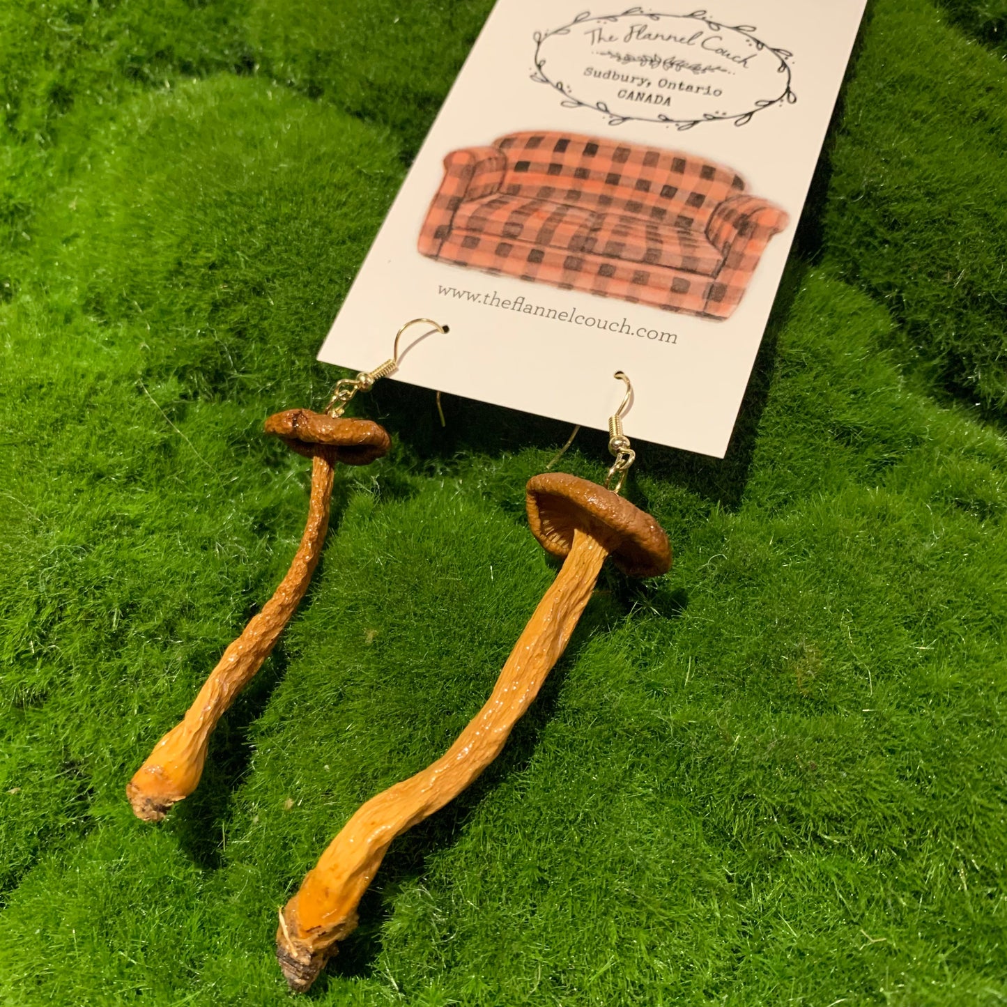 Boucles d'oreilles champignons sauvages de l'Ontario