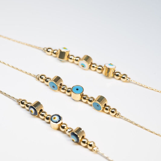 Gold Evil Eye Bracelet - www.Shopthatapp.com