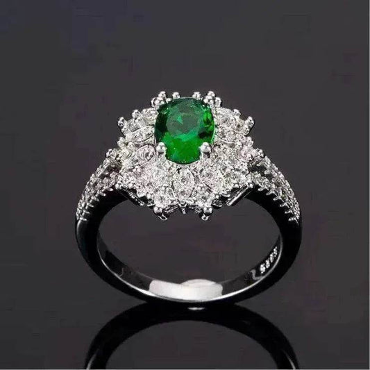 Green Zircon Ornament Ring Jewelry - www.Shopthatapp.com