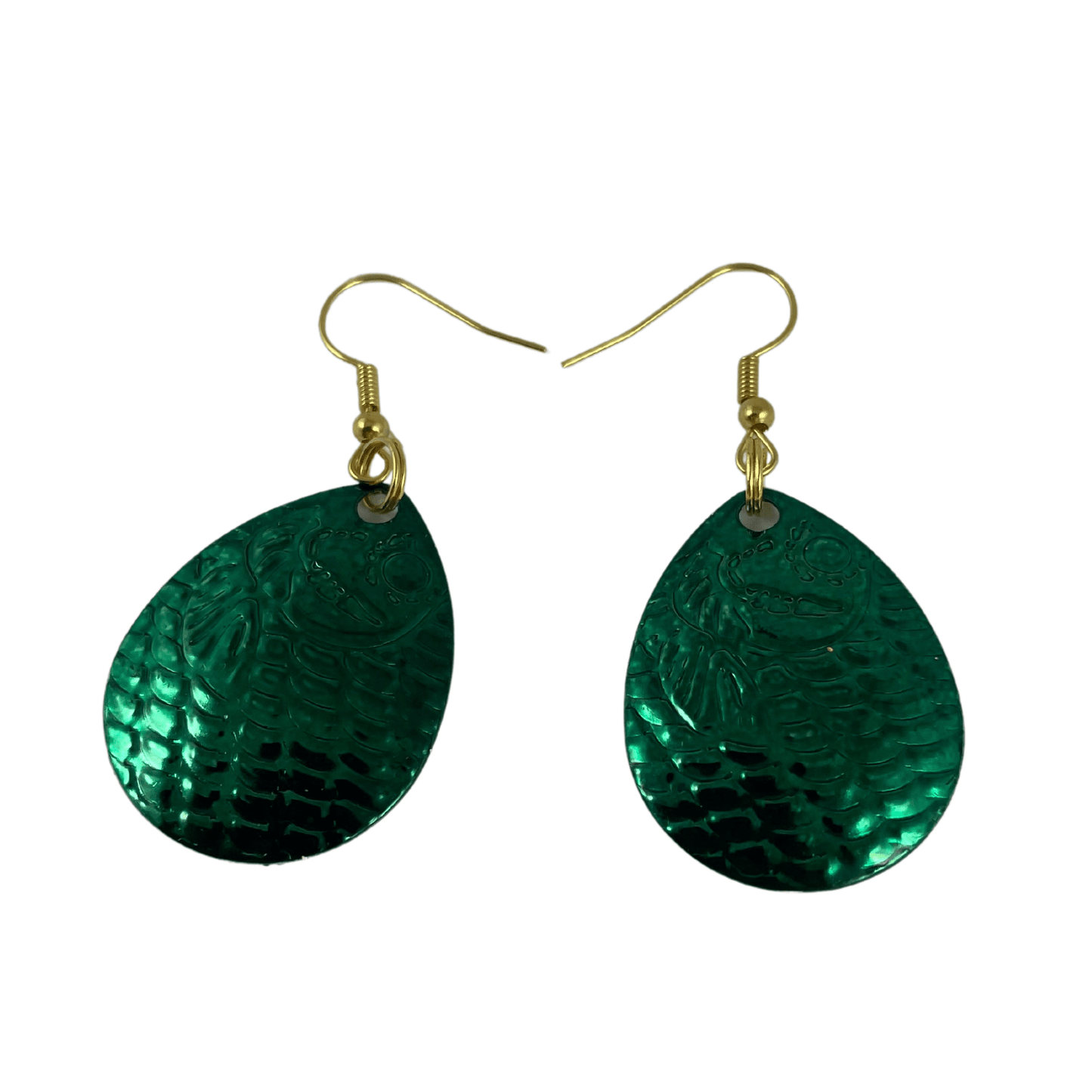 Colorado Dyed Spinner Green Dye Spinner Blade Earrings