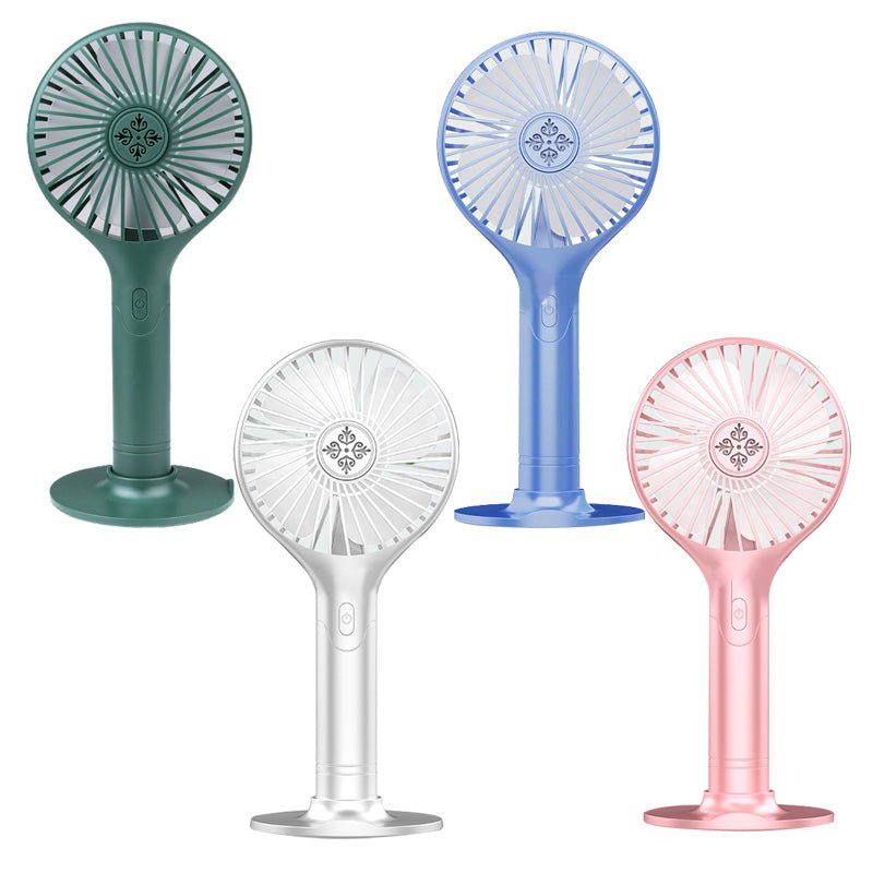 Portable Hand-held Folding Cooling Desk Fan Mini Cooler USB Charging Blue White Pink Green - www.Shopthatapp.com