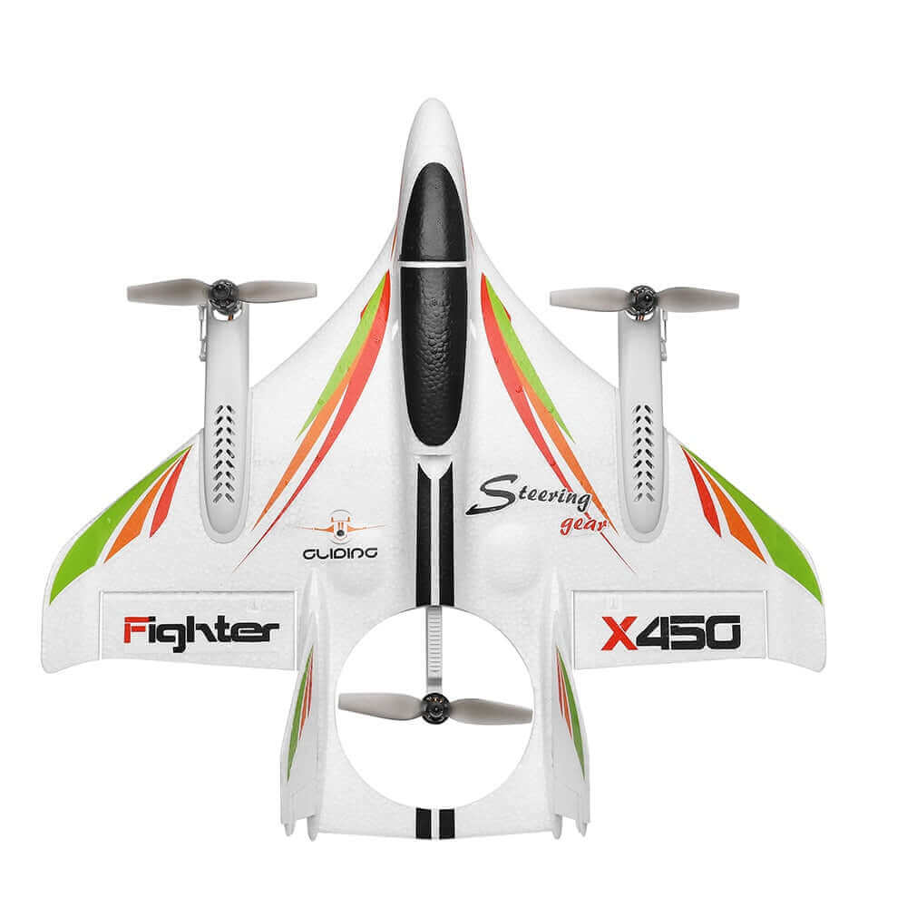 WLtoys XK X450 6CH RC Airplane - Brushless, Vertical Takeoff, LED Glider - www.Shopthatapp.com