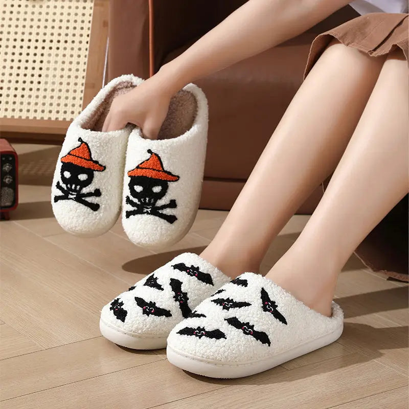 Halloween Slippers – Plush Anti-Slip Warm Slippers for Men & Women - www.Shopthatapp.com