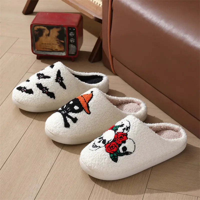Halloween Slippers – Plush Anti-Slip Warm Slippers for Men & Women - www.Shopthatapp.com