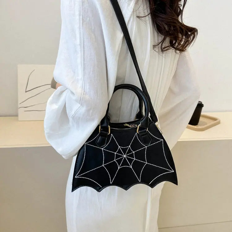 Halloween Spider Web Saddle Bags Fashion Personality Crossbody Shoulder Bag With Handle Women's Handbags - www.Shopthatapp.com