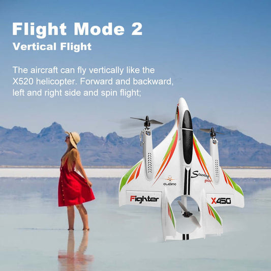 WLtoys XK X450 6CH RC Airplane - Brushless, Vertical Takeoff, LED Glider - www.Shopthatapp.com
