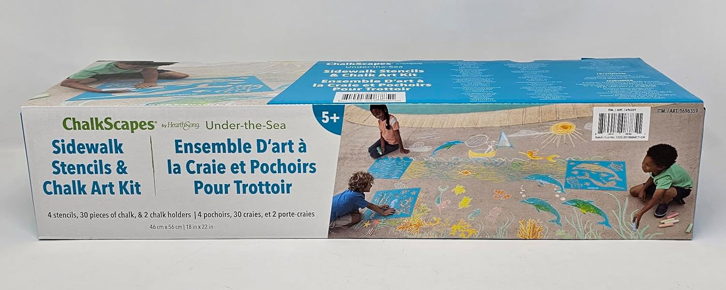 HearthSong's ChalkScapes Under-the-Sea Sidewalk Stencils & Chalk - Www.Shopthatapp.com