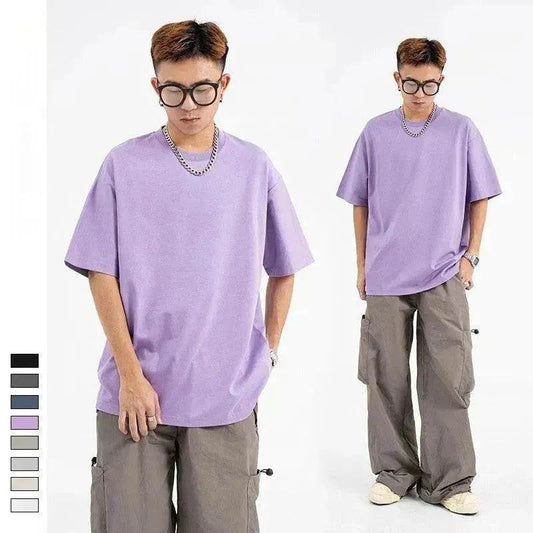 Heavy Men's Cotton Brand High Street Short Sleeve Loose T-shirt - www.Shopthatapp.com #