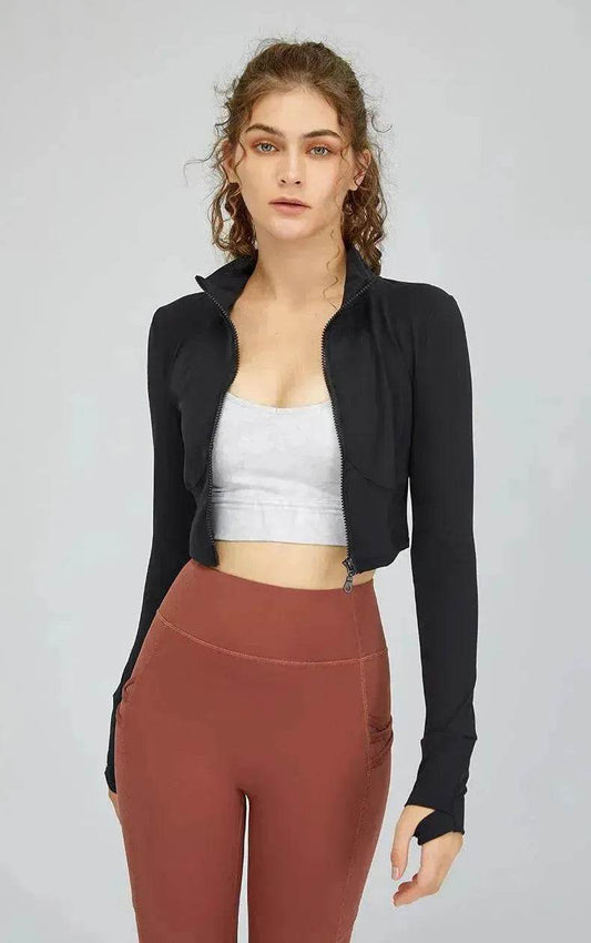 High Neck Zipper Sports Gym Suit - www.Shopthatapp.com #