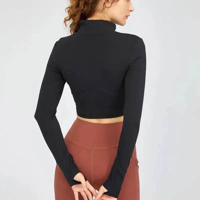 High Neck Zipper Sports Gym Suit - www.Shopthatapp.com #