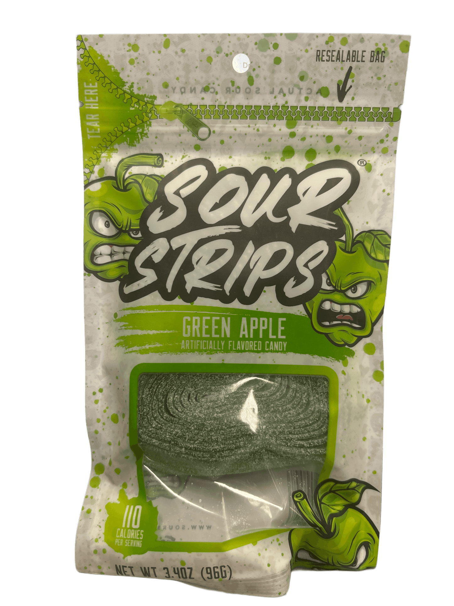 Sour Strips Green Apple Candy Bag 3.40OZ - U.S Edition - www.Shopthatapp.com