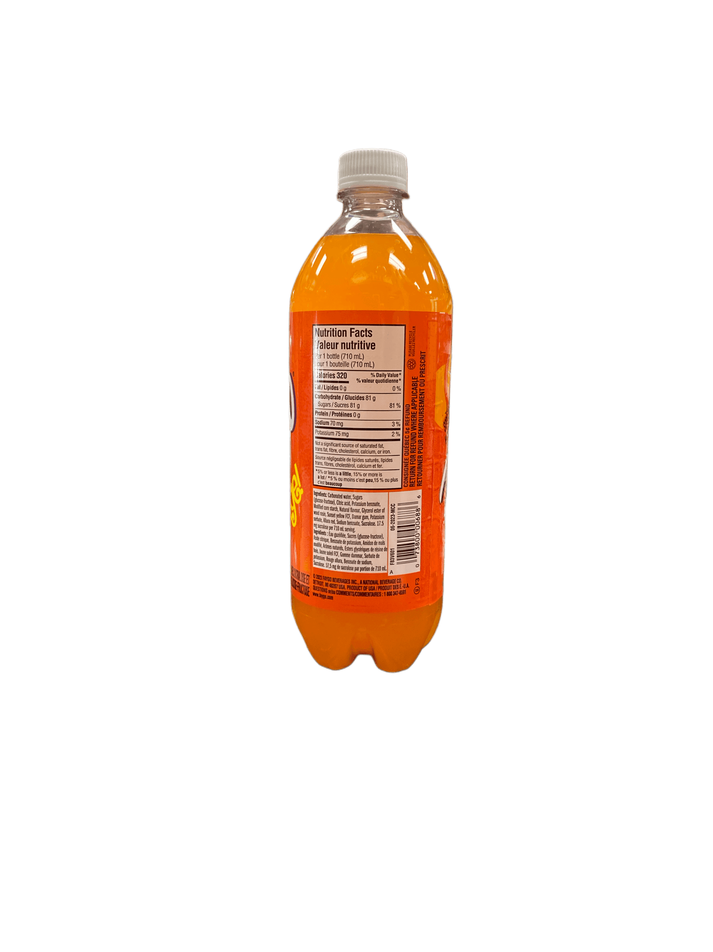 Faygo Orange Drink Bottle 710ML - U.S Edition - www.Shopthatapp.com