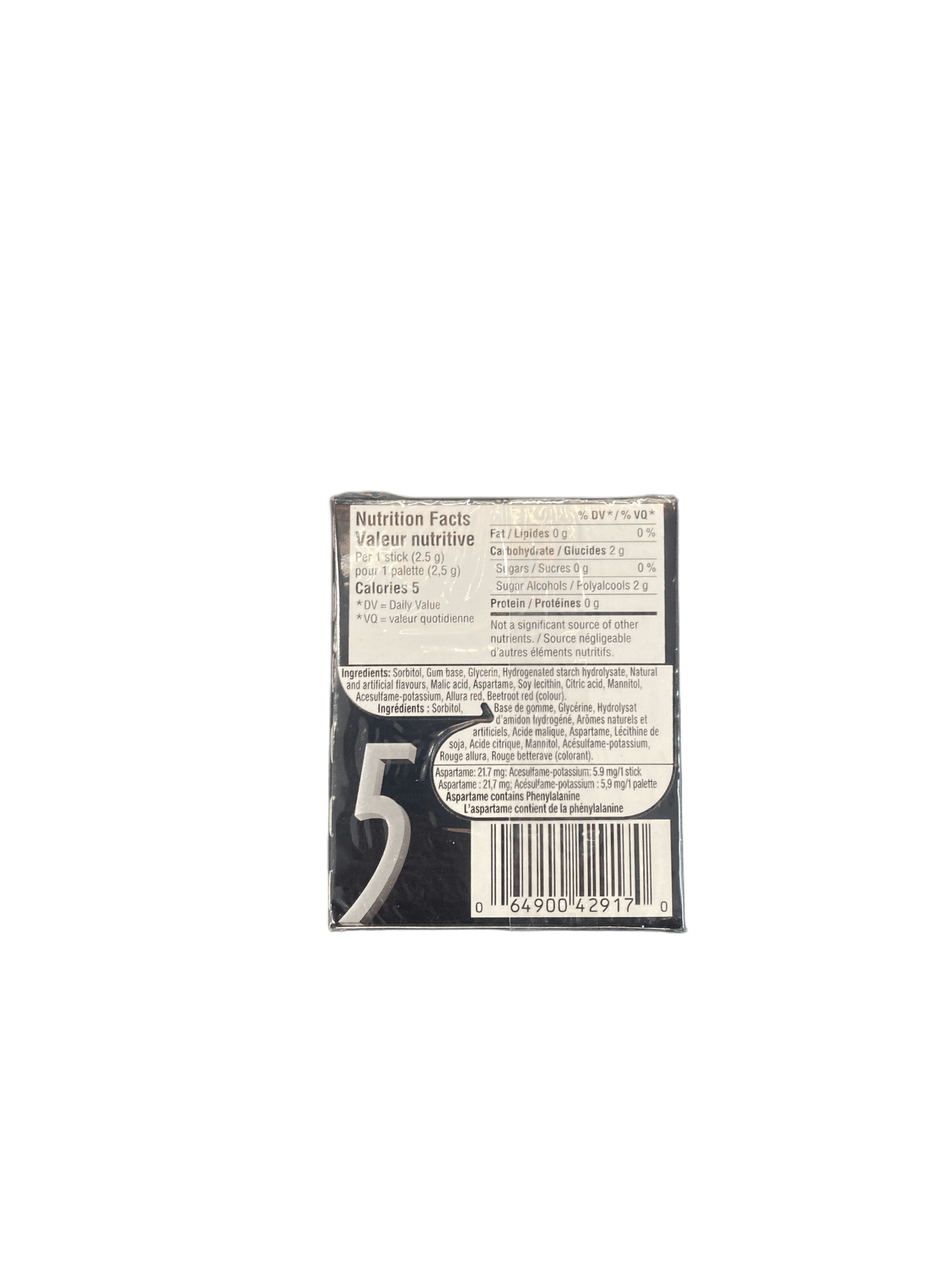 5 Gum Sour Strawberry 15 Pieces - Canadian Edition - www.Shopthatapp.com