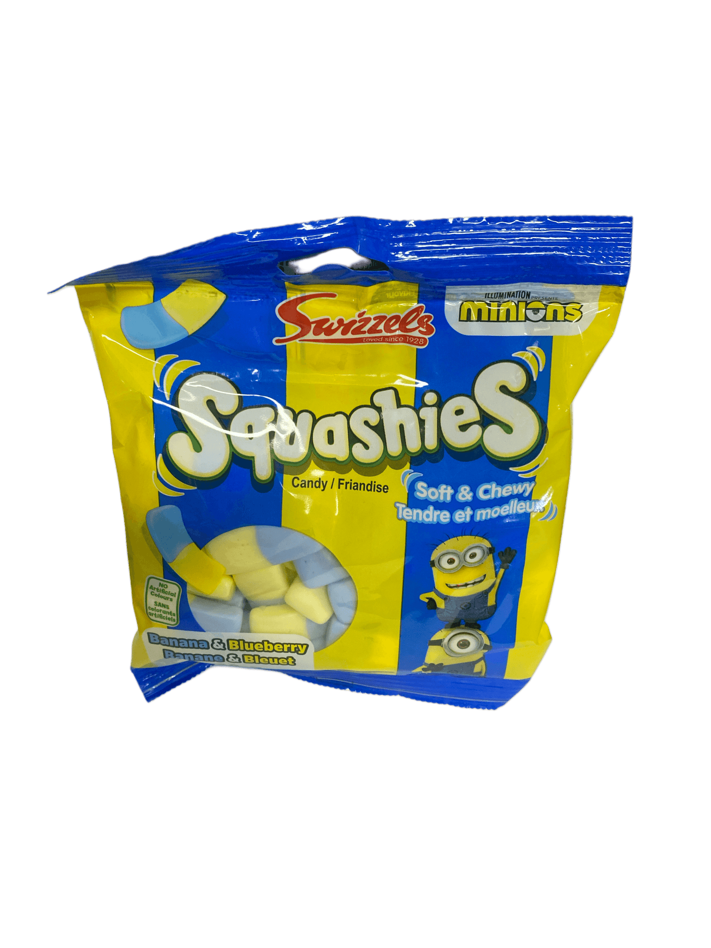 Squashies Soft & Chewy Minions Banana & Blueberry 140G - Canadian Edition - www.Shopthatapp.com