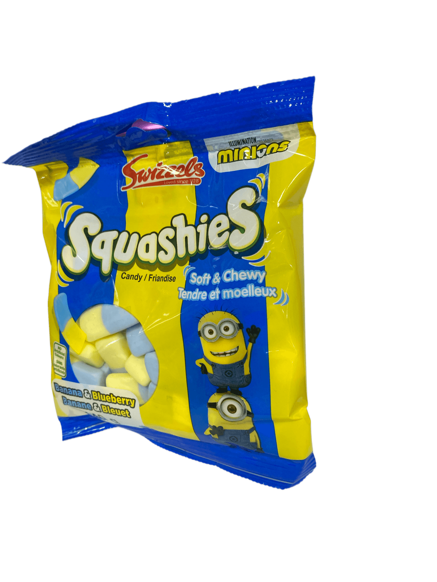 Squashies Soft & Chewy Minions Banana & Blueberry 140G - Canadian Edition - www.Shopthatapp.com