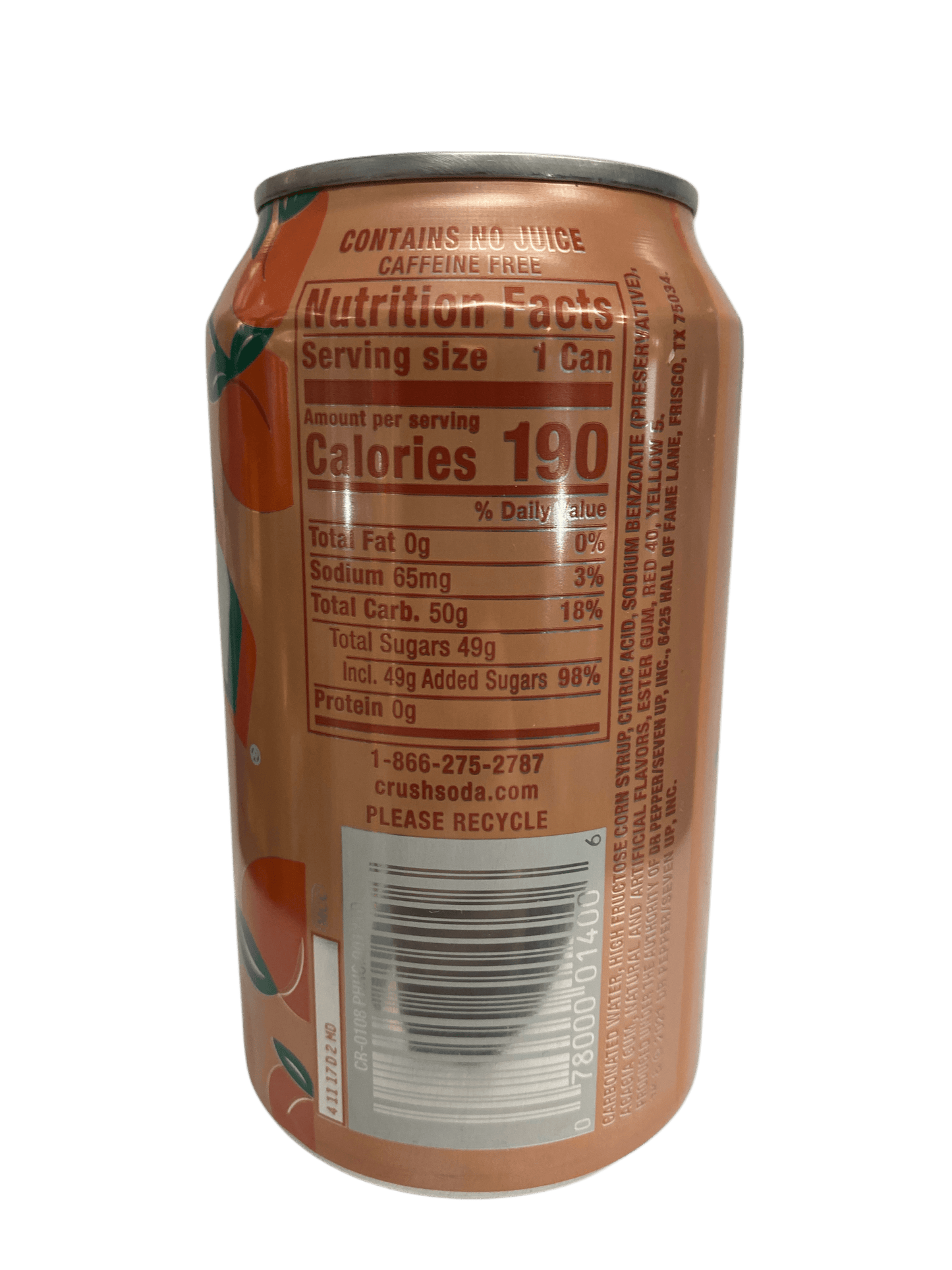 Crush Peach Soda Can 355ML - U.S Edition - www.Shopthatapp.com
