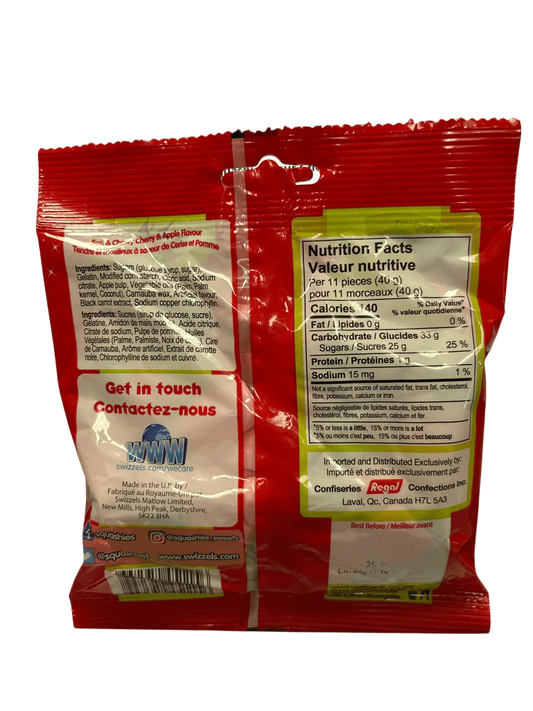 Squashies Sour Cherry & Apple Flavour Candy Bag 160G - U.K Edition - www.Shopthatapp.com