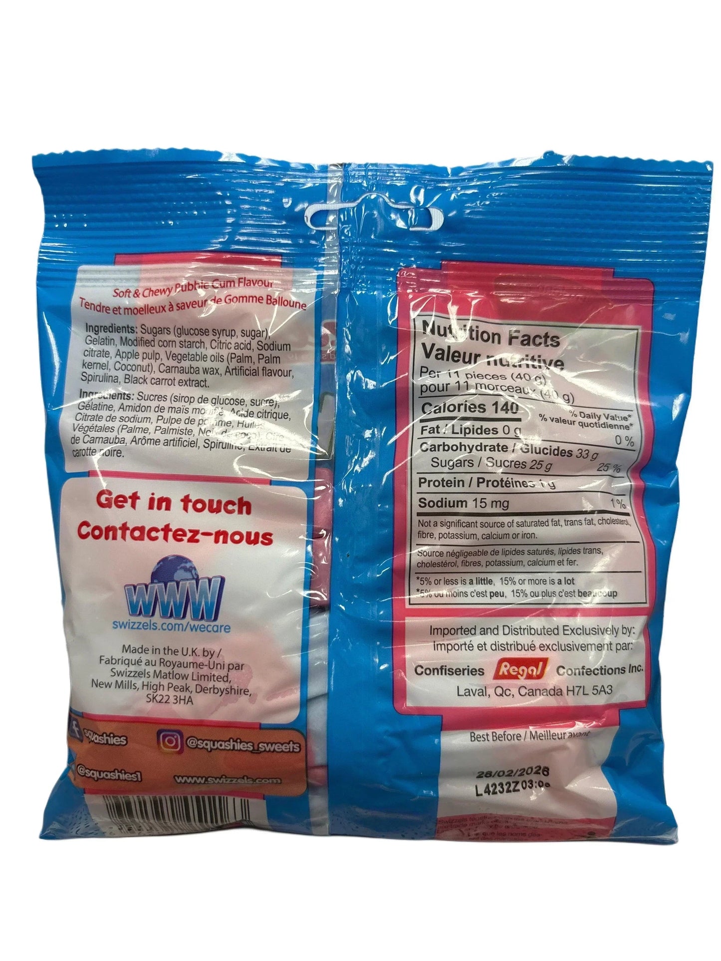 Squashies Bubble Gum Flavour 160G - U.K Edition - www.Shopthatapp.com