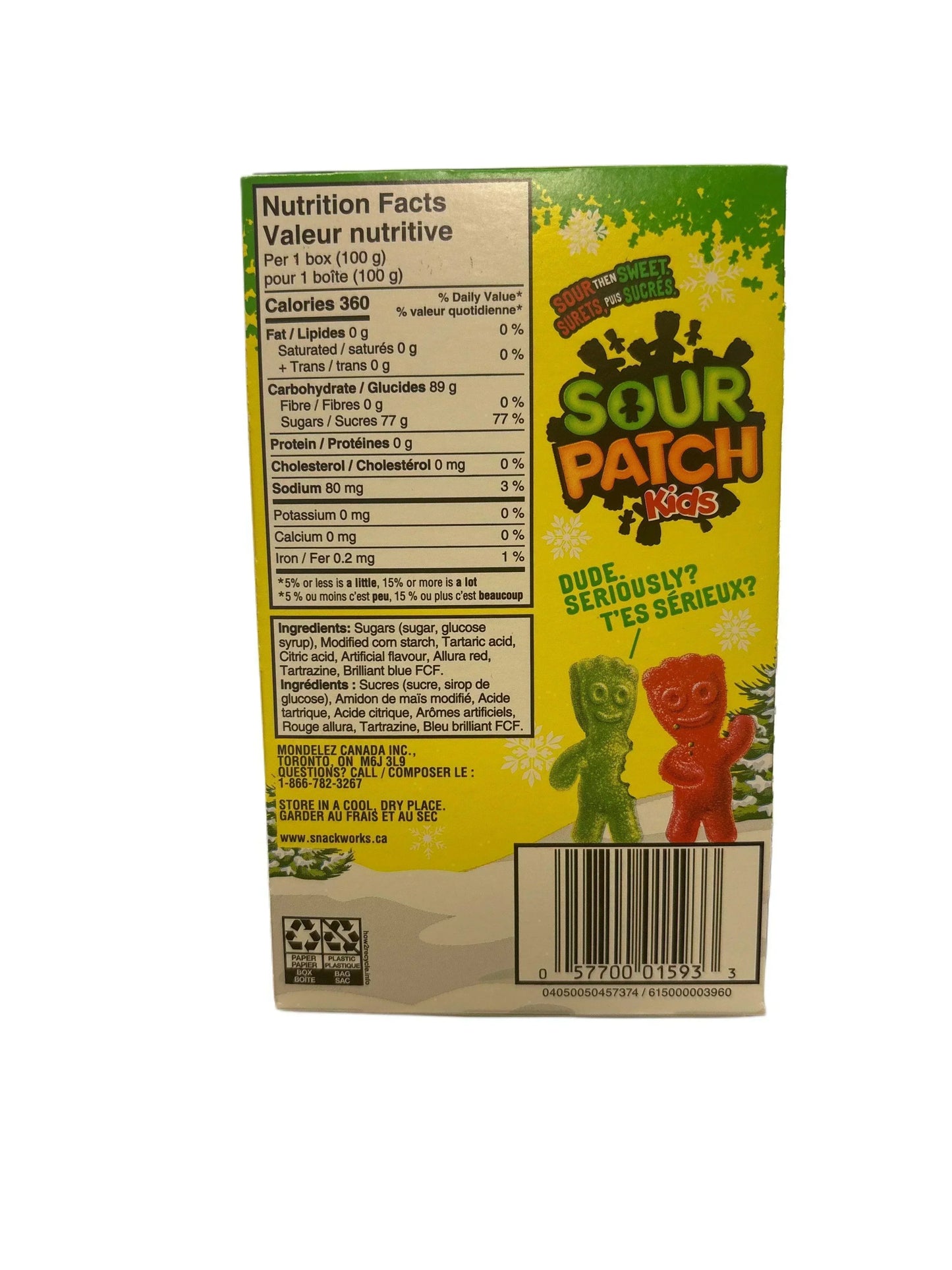 Sour Patch Kids Red & Green Christmas Theatre Box 100G - www.Shopthatapp.com