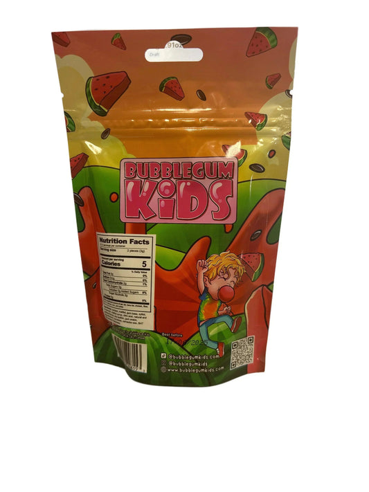 Bubblegum Kids Sugar Free Chewing Gum Theo’s Wacky Watermelon Peg Bag 2.91oz - www.Shopthatapp.com