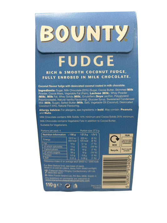 Bounty Fudge Rich & Smooth Coconut Milk Chocolate 110G - www.Shopthatapp.com