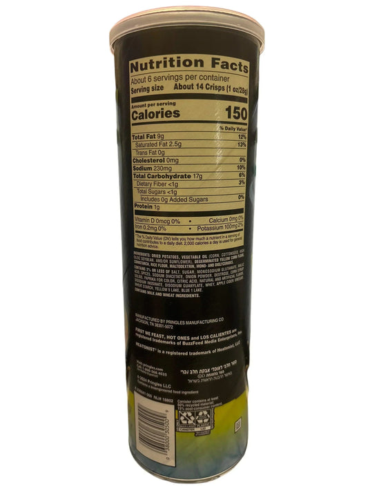 Pringles Hot Ones Verde Chips 5.5OZ - U.S Edition - www.Shopthatapp.com