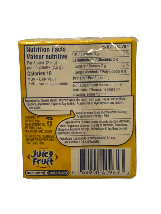 Wrigley's Juicy Fruit The Original 15 Sticks Canadian Edition - www.Shopthatapp.com
