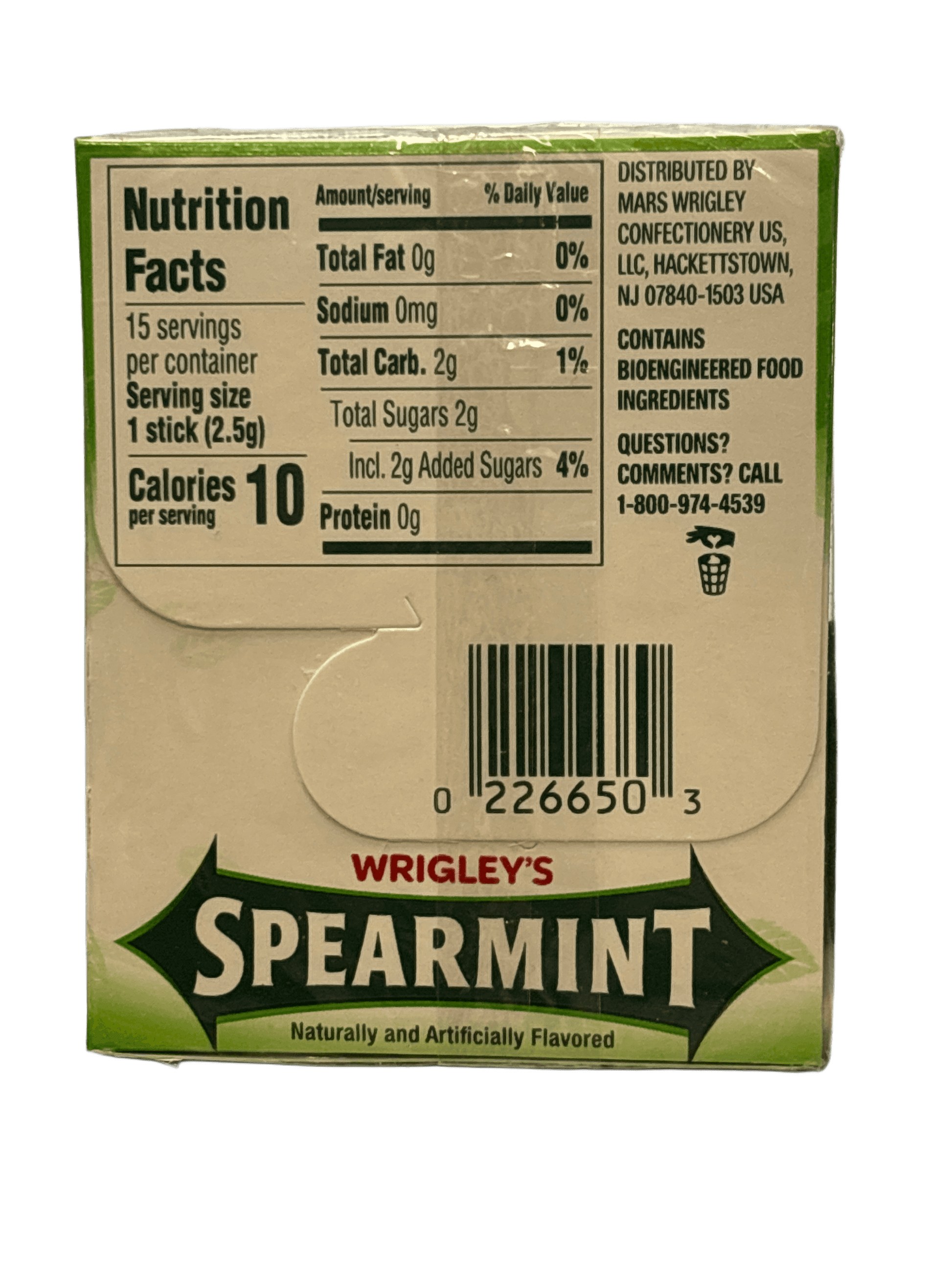 Wrigley's Spearmint Gum 15 Sticks - www.Shopthatapp.com