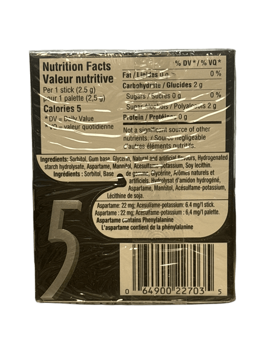 5 Gum Wintermint 15 Pieces - Canadian Edition - www.Shopthatapp.com