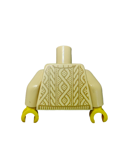 LEGO® 6205345 Torso, Knitted Wooly Jumper with Dark Tan Pattern - UB1425