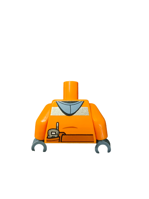 LEGO® 6102597 Torso, hoody Jacket Reflective Stripe, Dark Orange - UB1131