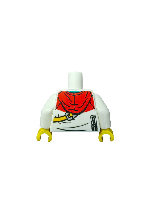 LEGO® 6378366 Torso, Hoodie with Red Hood and Yellow Bag with Strap - UB1126