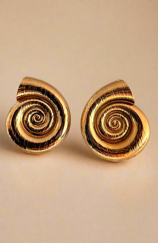 Spiral Shell Earrings - www.Shopthatapp.com